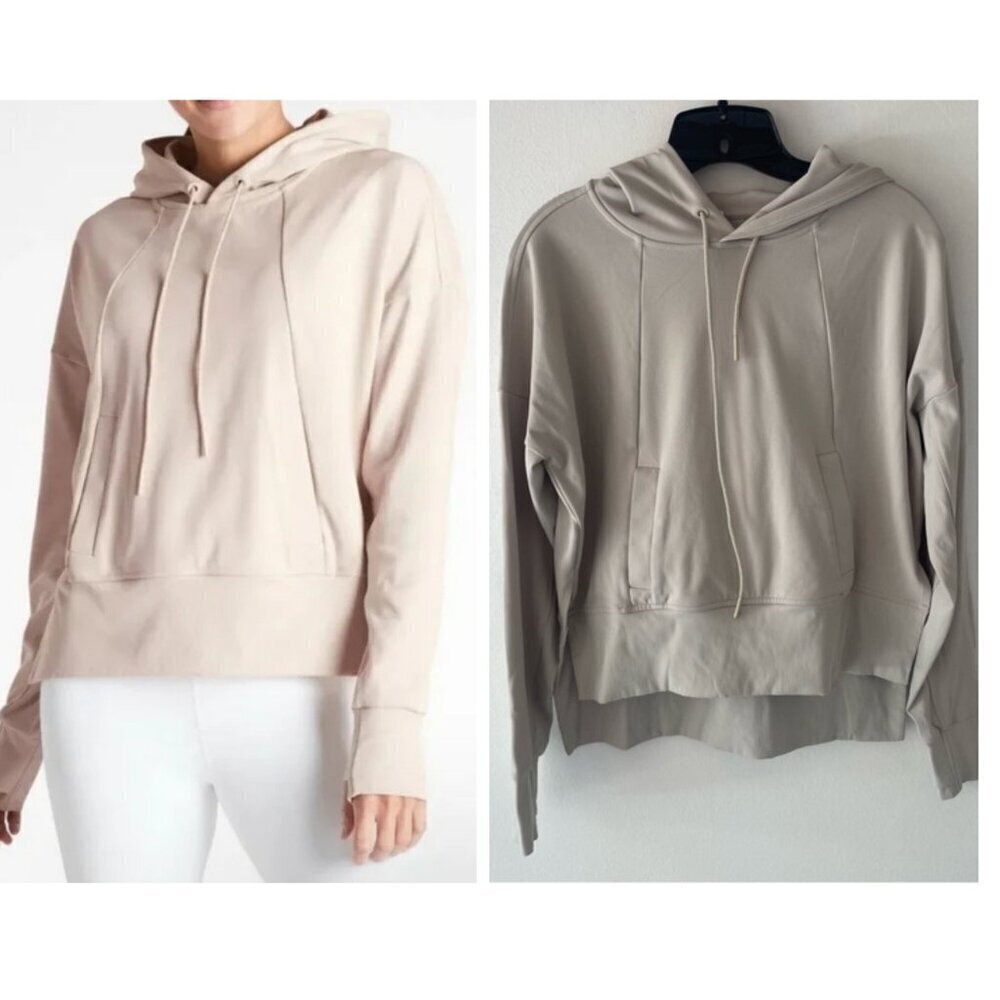 Athleta Mission Cream Neutral Pullover Athleisure Hoodie - 37327